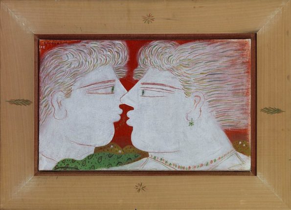Couple with white faces