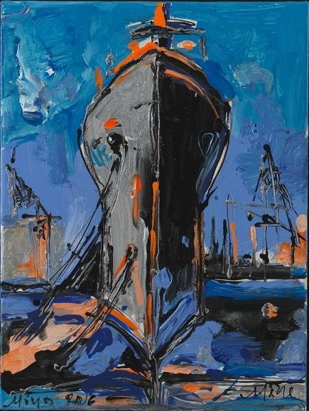 The Blue Ship View Mina Papatheodorou Valirakis Profile on Ikastikos Kiklos Sianti Gallery.